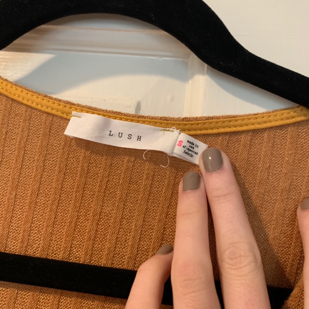 Lush Marigold Button Detail Ribbed Dress - Picture 3 of 6